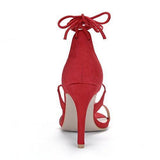 Allegra K Women's Stiletto Heel Lace-up Sandals