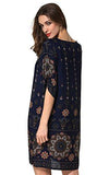 ARANEE Women's Bohemian Vintage Printed Loose Casual Boho Tunic Dress