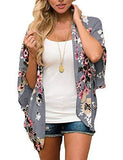Women Floral Kimono Cardigan Chiffon Casual Loose Open Front Cover Up Tops (27 Colors)