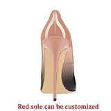 Kmeioo Stiletto Pumps, Women's Pointed Toe High Heels Evening Party Dress Shoes Classic Slip On Pumps